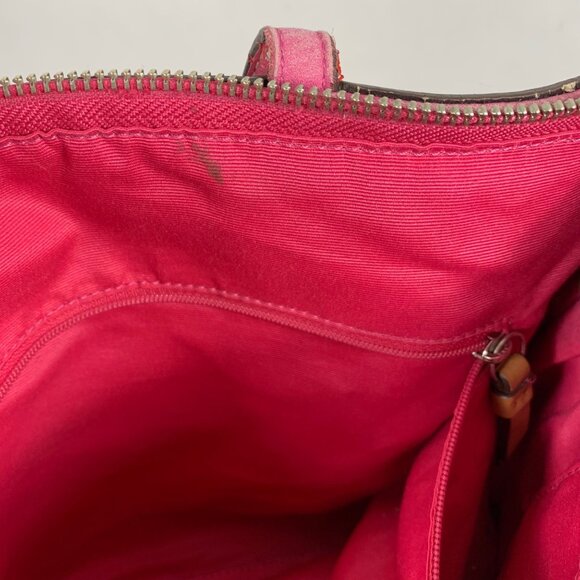 2009 COACH Signature Collection Khaki Pink Stripe Tote F13548 NO TAG - Picture 13 of 13